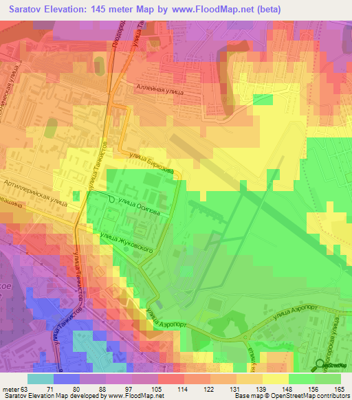Saratov,Russia Elevation Map
