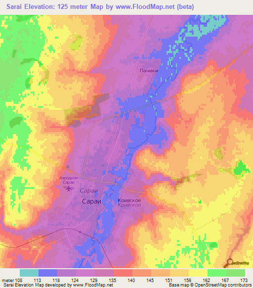 Sarai,Russia Elevation Map