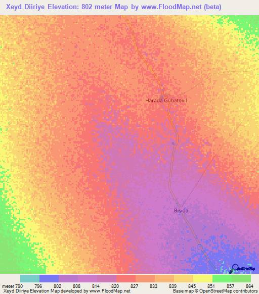 Xeyd Diiriye,Somalia Elevation Map
