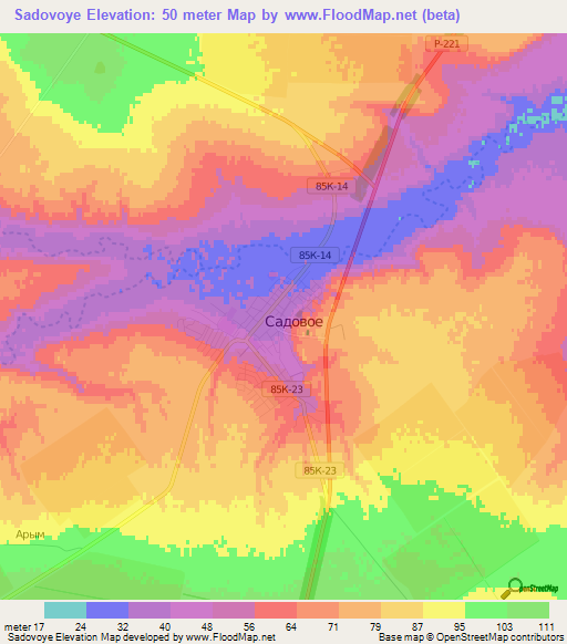 Sadovoye,Russia Elevation Map