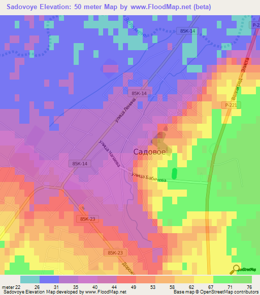 Sadovoye,Russia Elevation Map