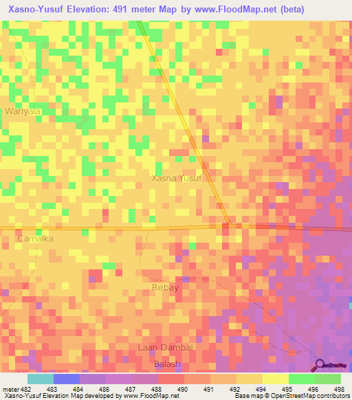 Xasno-Yusuf,Somalia Elevation Map