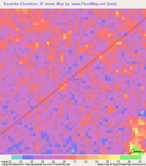Xaramka,Somalia Elevation Map