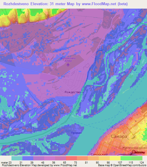 Rozhdestveno,Russia Elevation Map