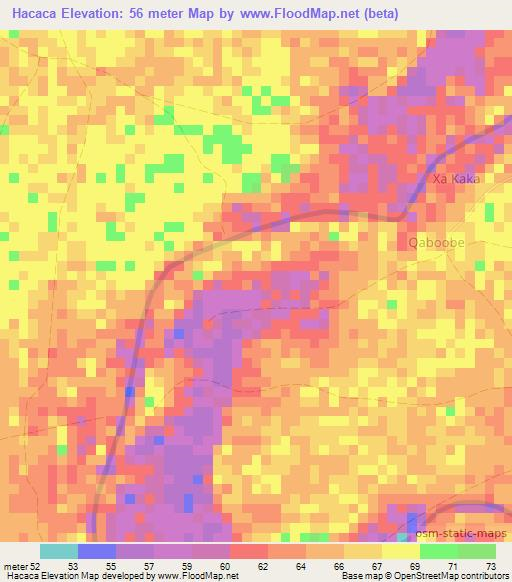 Hacaca,Somalia Elevation Map