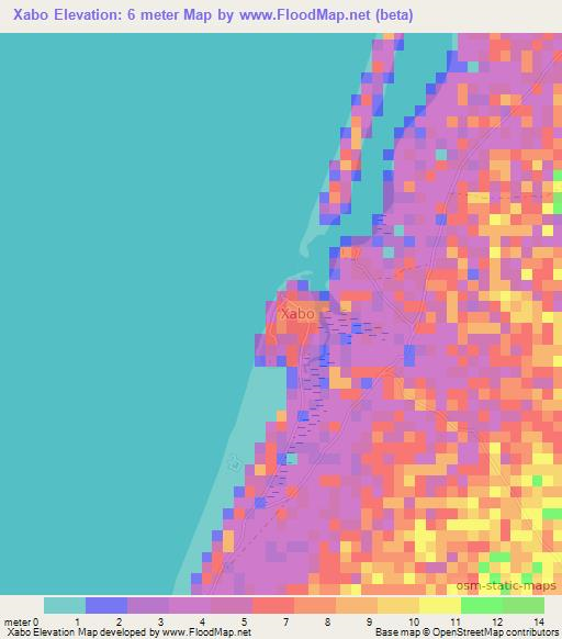 Xabo,Somalia Elevation Map