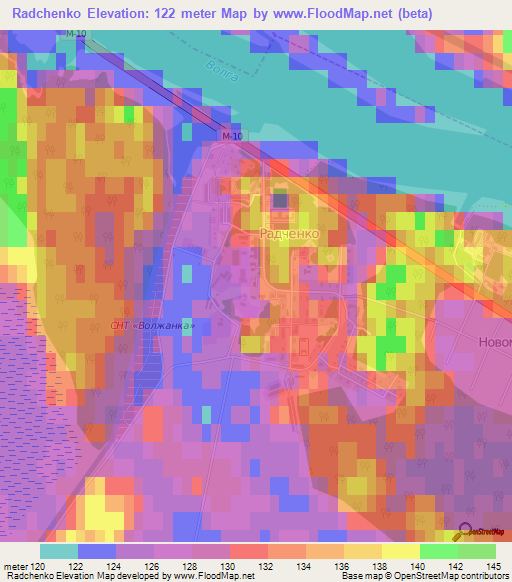 Radchenko,Russia Elevation Map
