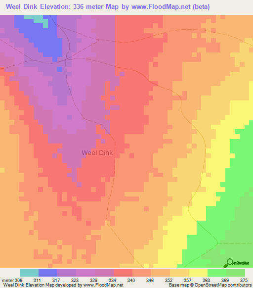 Weel Dink,Somalia Elevation Map