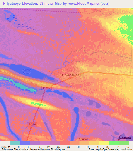 Priyutnoye,Russia Elevation Map