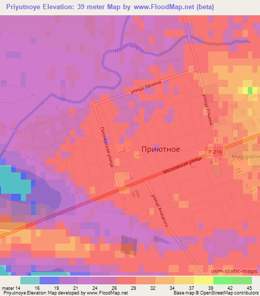 Priyutnoye,Russia Elevation Map