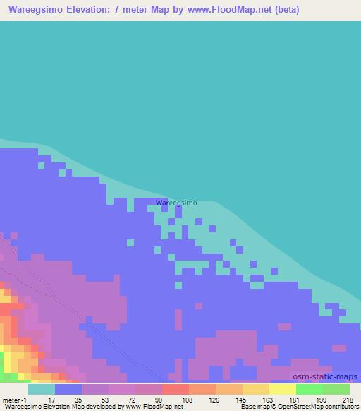 Wareegsimo,Somalia Elevation Map