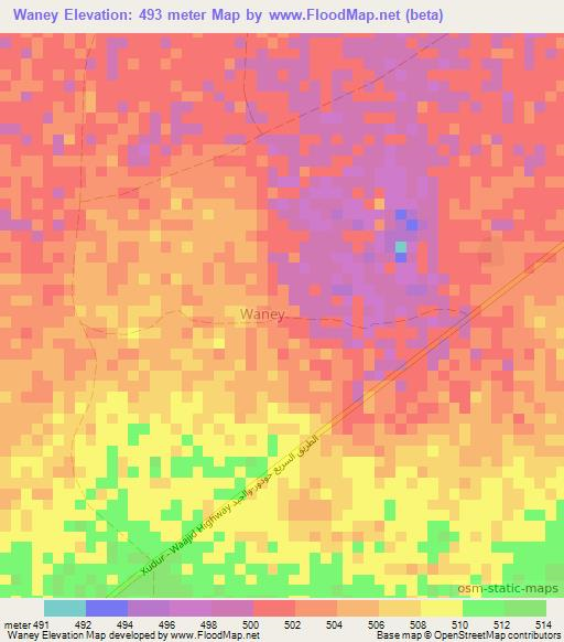 Waney,Somalia Elevation Map