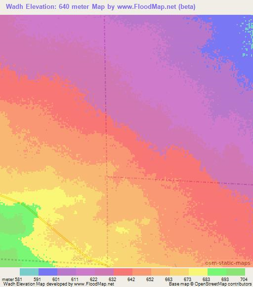 Wadh,Somalia Elevation Map