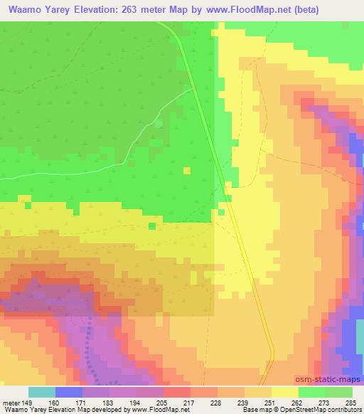 Waamo Yarey,Somalia Elevation Map