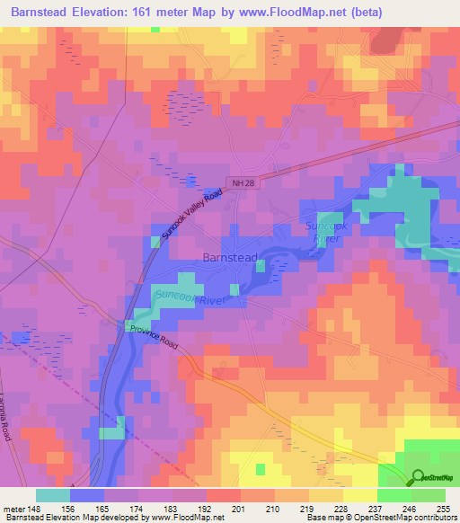 Barnstead,US Elevation Map