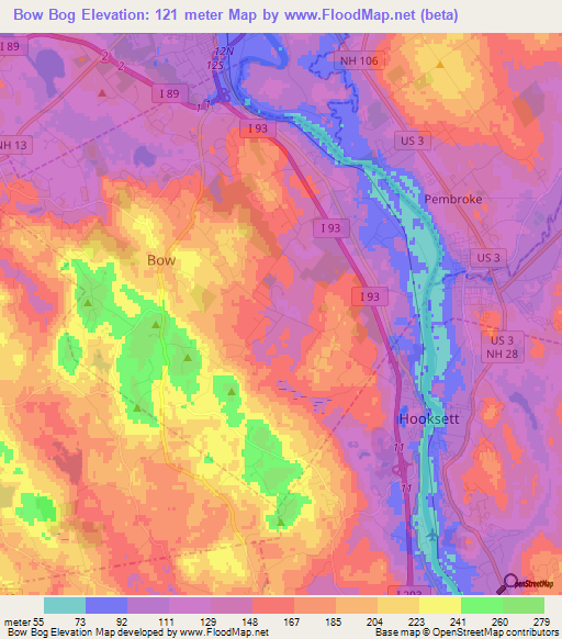 Bow Bog,US Elevation Map