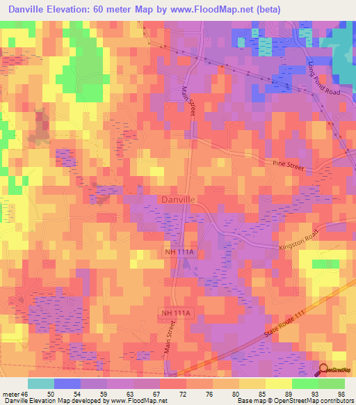 Danville,US Elevation Map