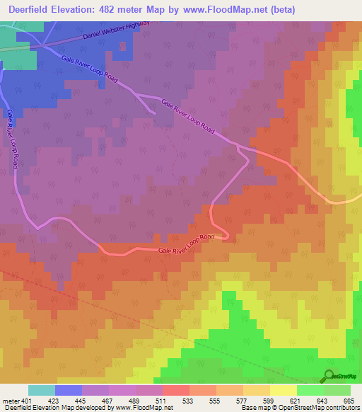 Deerfield,US Elevation Map