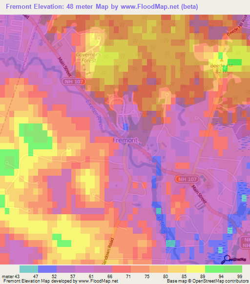 Fremont,US Elevation Map