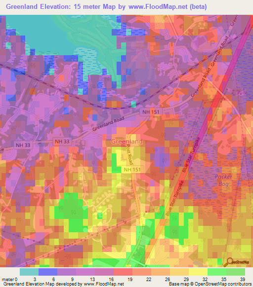 Greenland,US Elevation Map