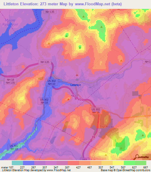 Littleton,US Elevation Map