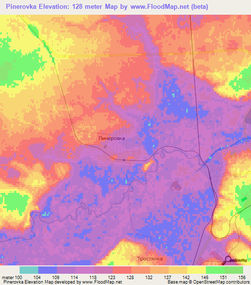 Pinerovka,Russia Elevation Map