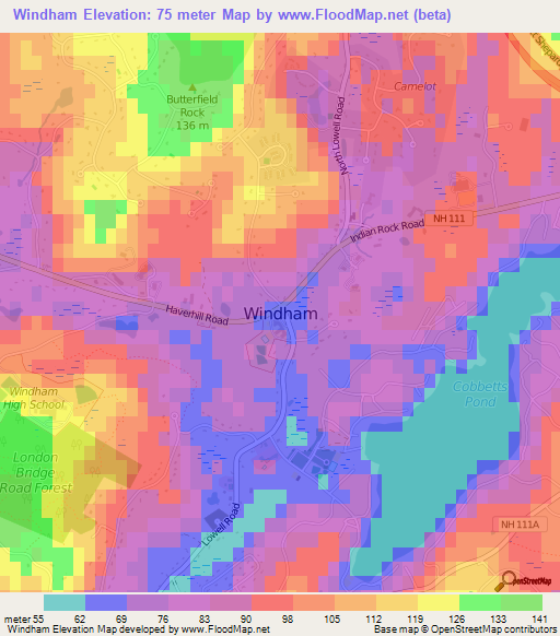 Windham,US Elevation Map