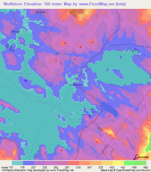 Wolfeboro,US Elevation Map