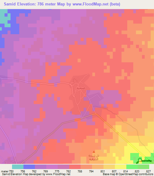 Samid,Syria Elevation Map
