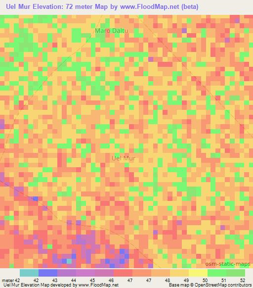 Uel Mur,Somalia Elevation Map