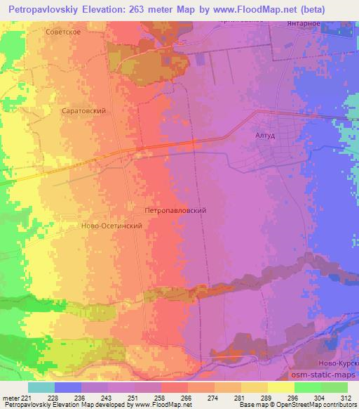 Petropavlovskiy,Russia Elevation Map