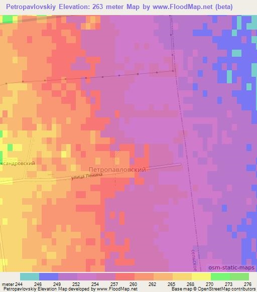 Petropavlovskiy,Russia Elevation Map