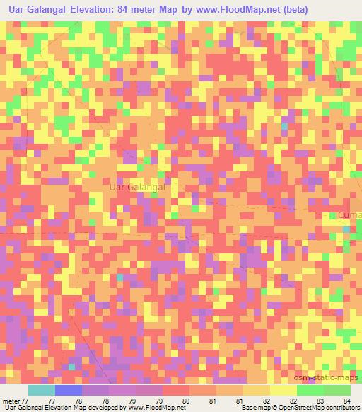 Uar Galangal,Somalia Elevation Map
