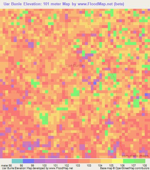 Uar Bunle,Somalia Elevation Map