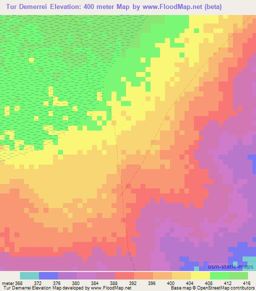 Tur Demerrei,Somalia Elevation Map