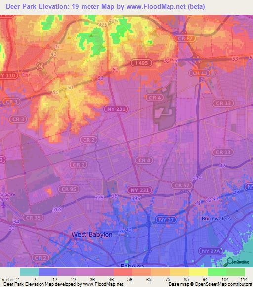 Deer Park,US Elevation Map