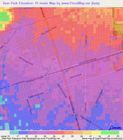Deer Park,US Elevation Map