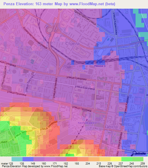 Penza,Russia Elevation Map