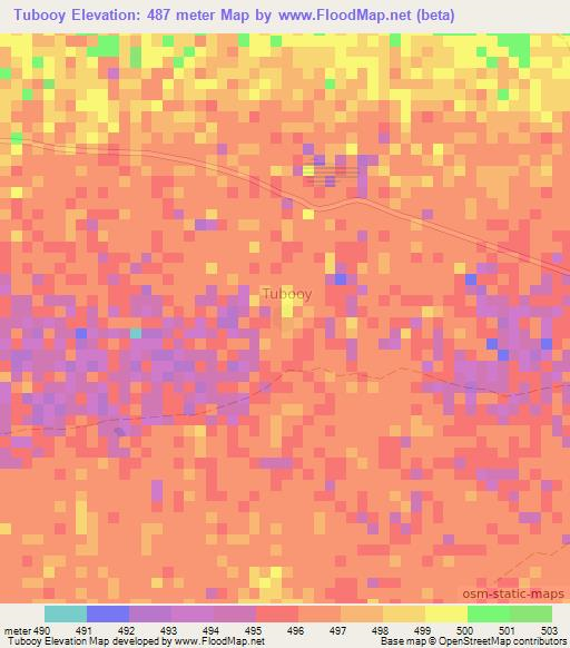 Tubooy,Somalia Elevation Map