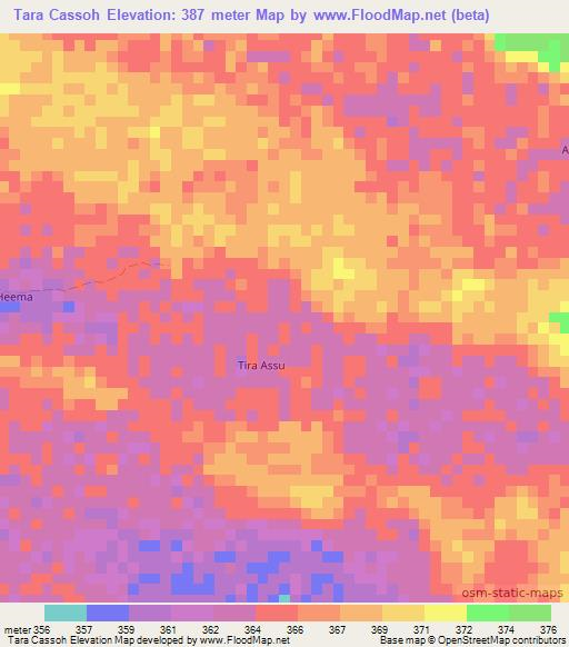 Tara Cassoh,Somalia Elevation Map