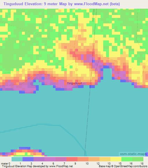 Tinguduud,Somalia Elevation Map