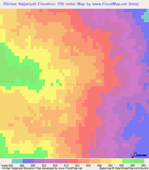 Khirbat Najjariyah,Syria Elevation Map