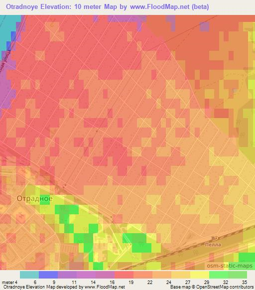 Otradnoye,Russia Elevation Map