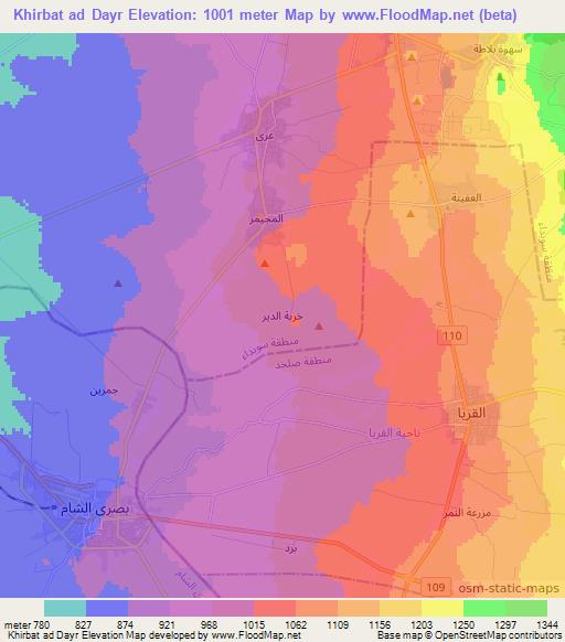 Khirbat ad Dayr,Syria Elevation Map