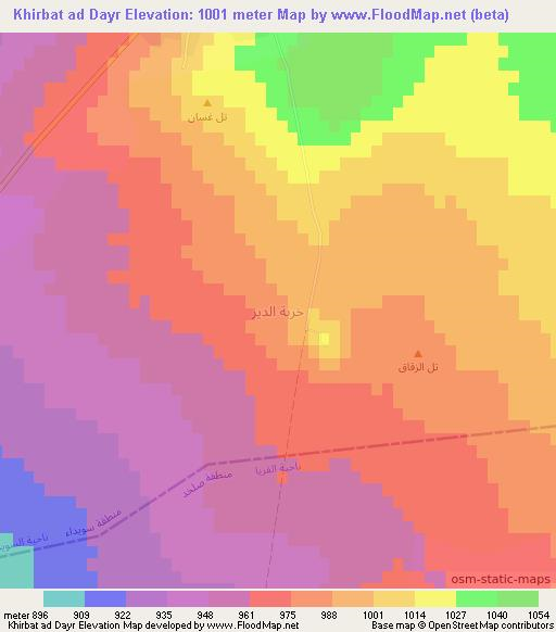 Khirbat ad Dayr,Syria Elevation Map