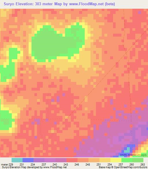 Suryo,Somalia Elevation Map