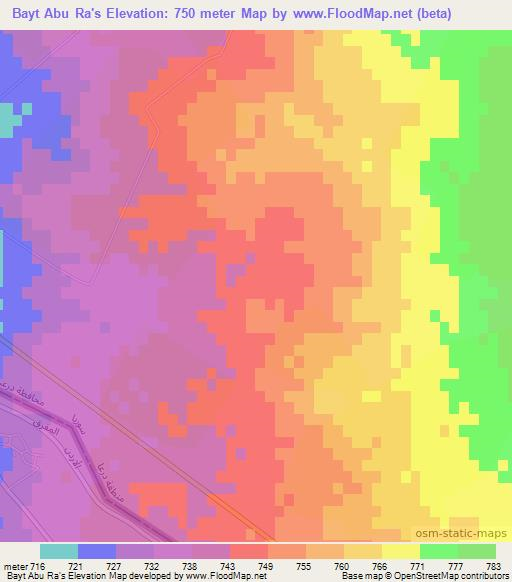 Bayt Abu Ra's,Syria Elevation Map