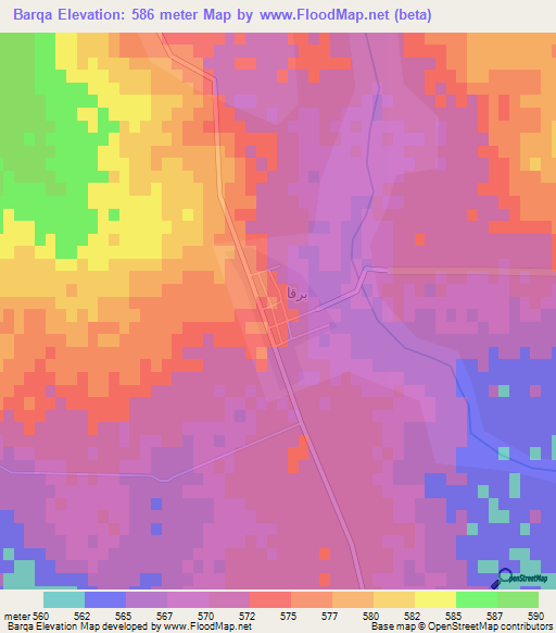 Barqa,Syria Elevation Map
