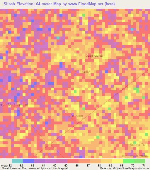 Siisab,Somalia Elevation Map