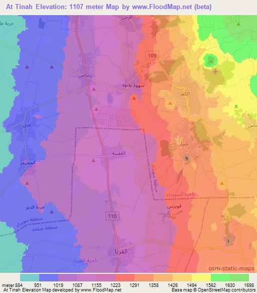 At Tinah,Syria Elevation Map